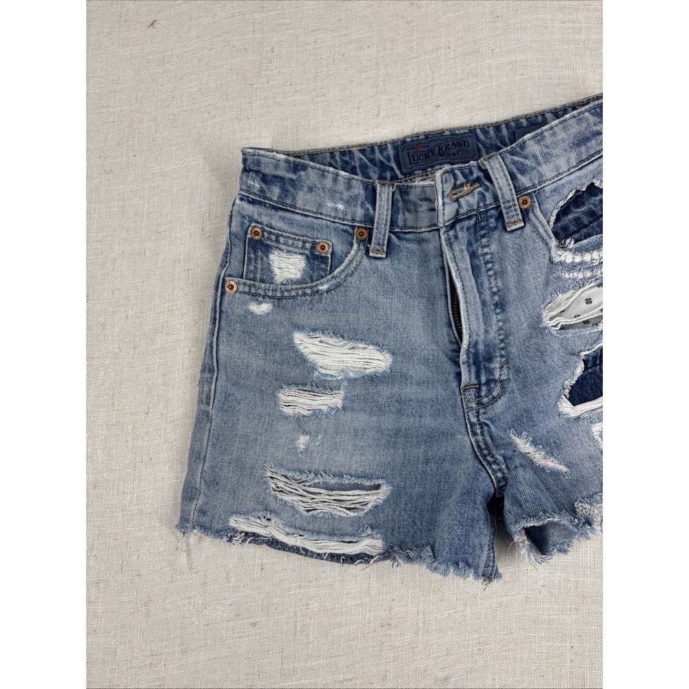 Lucky Brand Jean Shorts Cutoff Ava Short Size 00/24 - Picture 4 of 14
